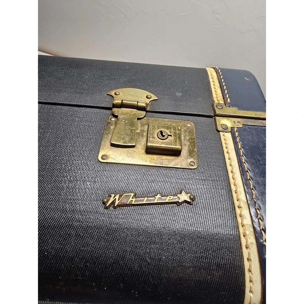 Rare White Star vintage suitcase‎ Mechanism Inside 1950s Good Condition